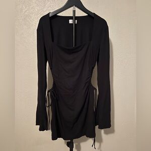Oh Polly | Dresses | Oh Polly Chelsea Embellished Wrap Over Aline Mini Dress  In Black | Poshmark